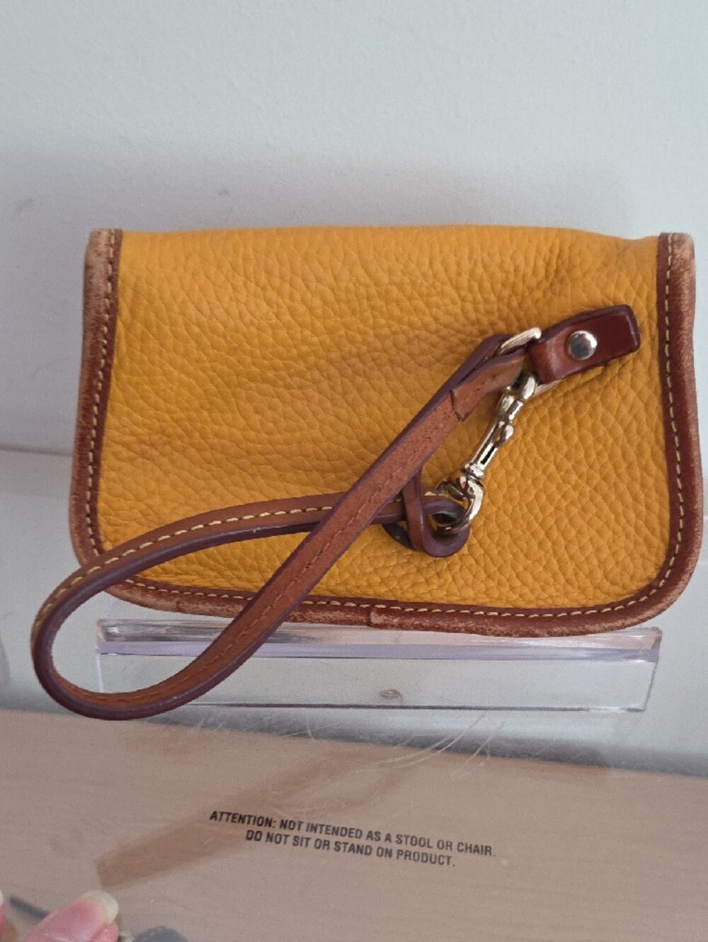 Dooney & Bourke Yellow and Brown Pebbled Leather Pouch Bundle, EUC - Picture 6 of 7